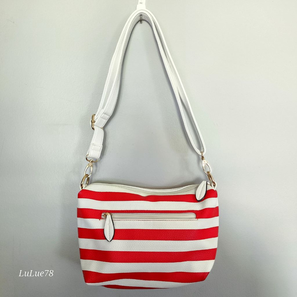Red And White Striped Crossbody Bag